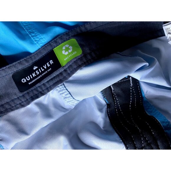 Quiksilver Mens 30 Striped Colorblock Recycler Board Shorts Beach Swim Trunks - Picture 5 of 9
